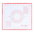 Silicone Dough Kneading Mat, Non Stick Pastry Rolling Mat with Measurement Grid for Home Kitchen Use, 11.4 x 10.2 in(Red) - color: Red