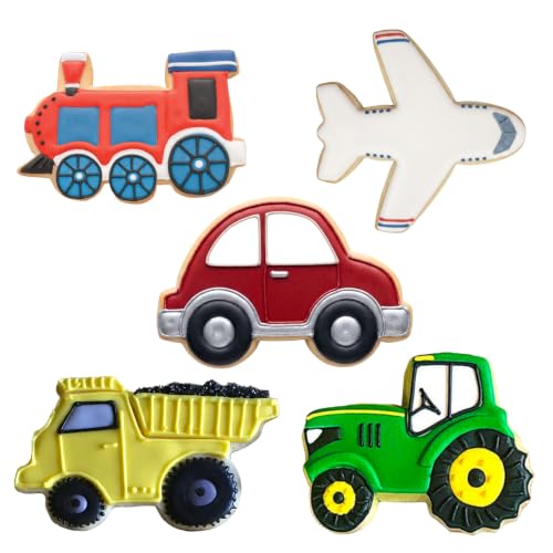 Ann Clark Transportation and Vehicles Cookie Cutter Set of 5, Made in USA