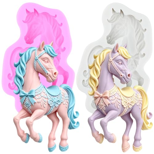 Horse Fondant Molds Horse Silicone Mold Set Of 2 - color: Style Q