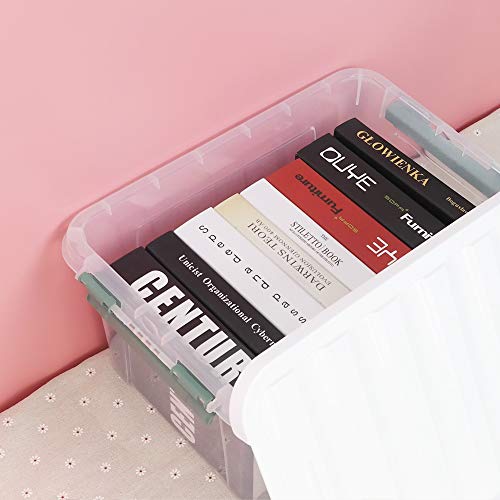 Gloreen 20 QT Clear Lidded Storage Bin, Multipurpose Storage Boxes Set of 4 - size: 20 Quart, 4 Packs