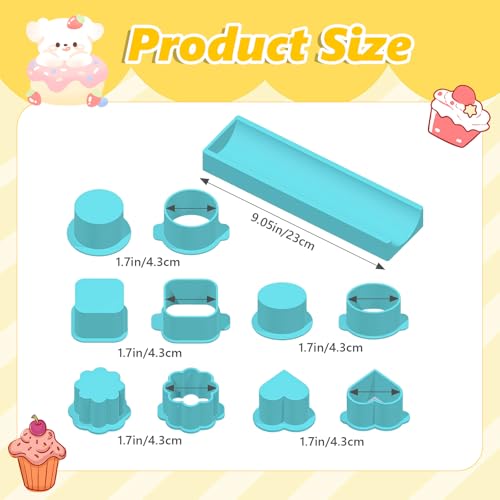 Joyzan Cake Pop Mold Set, 6PCS Heart Square Cloud Oval Baking Cutter Pusher