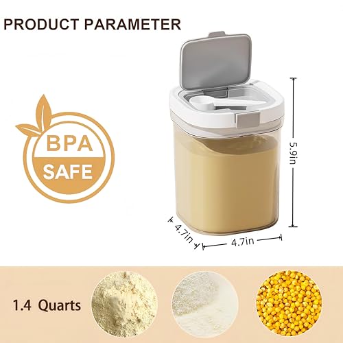 1300ml Airtight Baby Formula Container, Layered Storage with Spoon - size: Small