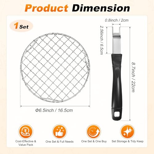M METERXITY 1-Set Cooling Rack 6.5" Round 201 Stainless Steel, Silver - size: 6.5 Inch
