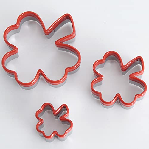 3 Pcs Clover Cookie Cutter Set 4.1" 3" 1.8", St. Patrick's Day Irish Shamrock Cookie Cutters, Holiday Stainless Steel Cookie Cutters, Coated with Soft PVC for Protection
