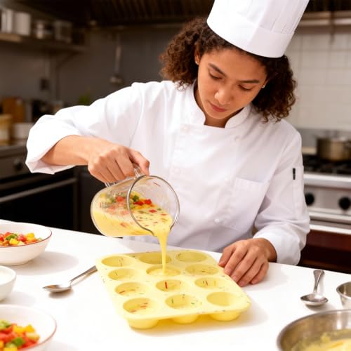 2 Pack Silicone Egg Bite Molds – 12-Cavity