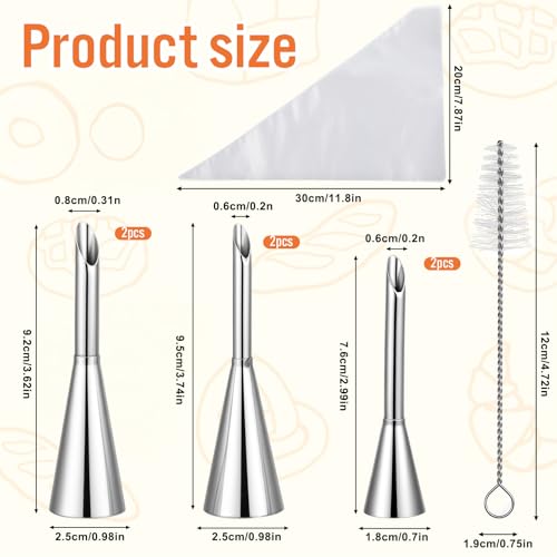 6pcs Cream Icing Piping Nozzle Tip Puff Cream Filling Piping Tips