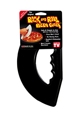 Smartwares Rock and Roll Pizza Cutter, Plastic Rocking Slicer, Made in USA - color: Black