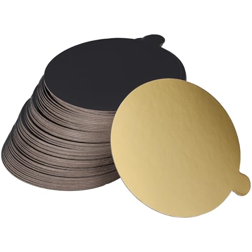 Round Cake Board | Gold & Black Corrugated Cardboard | 5 Inch | 50 Pack
