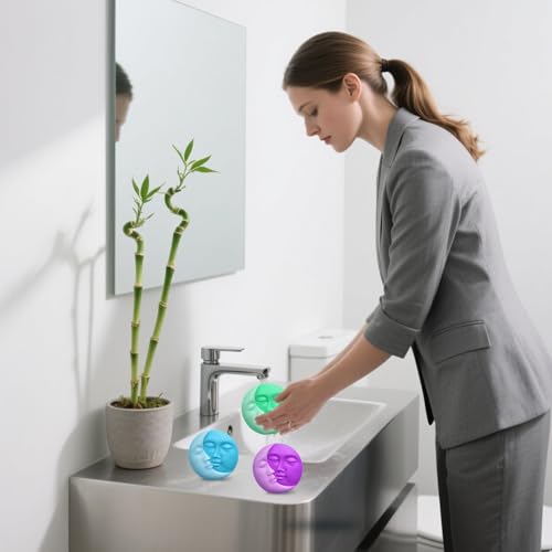 Sun and Moon Silicone Soap Molds 4 Cavity Crescent Moon Face Silicone Soap Mold Bath Bomb Molds for Homemade Lotion Bar Polymer Clay DIY Candle Resin Making Wax Candy Chocolate - color: Purple