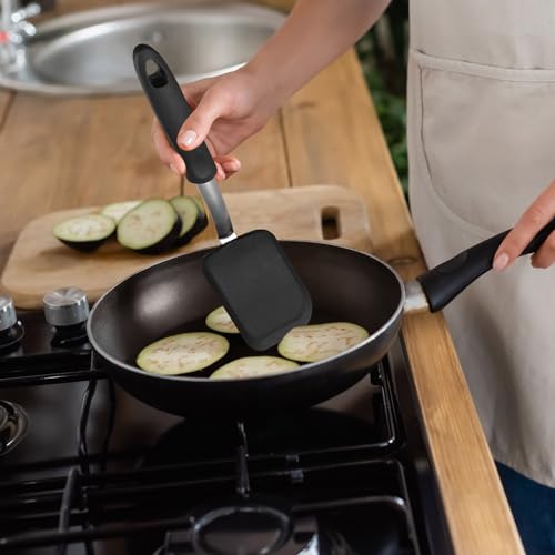 Gejoy 4 Pcs Silicone Turner Nonstick Flexible, Red, Black - color: Red, Black