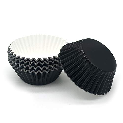 Standard Black Foil Cupcake Liners Muffin Baking Cups for Party and More, 100-Count - color: Black