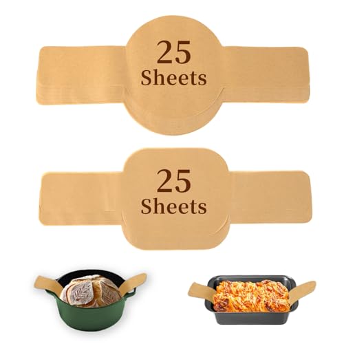 BlissBoard 8" Round Sourdough Bread Sling for Dutch Oven 50 Sheets - color: Unbleached, size: Round and Oval