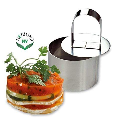 NewlineNY Stainless Steel Dessert Rings (12 Pcs) Round Square Rectangular Appetizers Molded Salads, Cakes Mousse Molding Layering Cake Cutter - size: 12 Pcs Round Square Rectangular