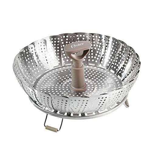 Oster Sangerfield Stainless Steel Expandable Steamer Insert 7 to 10.5 Inches – Adjustable Kitchen Cookware Accessory for Steaming - size: 1.1 Quarts