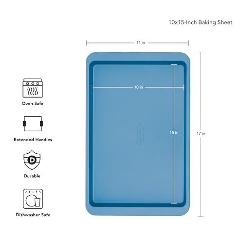 KitchenAid 10x15in Nonstick Aluminized Steel Baking Sheet, Blue Velvet - color: Blue Velvet, size: 10 x 15 Inch