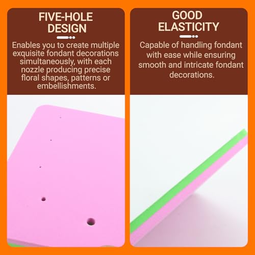 1 Pcs Fondant Foam Pad with 5 Holes, Flower Drying Mat - color: Pink-green