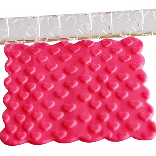 Acrylic Embossed Rolling Pin, Food Safe Lightweight Textured Dough Roller for Baking Pastry Clear Acrylic 6.3 x 0.4 Inch with Comfortable Grip and 28 Patterns - size: 51016Love