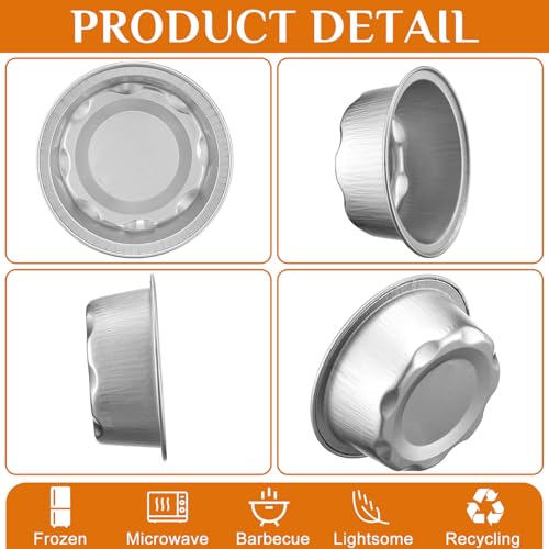 Eaasty 150 Pcs 1.6 oz Mini Aluminum Foil Baking Cups with Lids, Silver - color: Silver