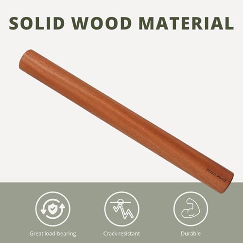 muso wood Sapele Dowel Rolling Pin for Baking - size: 17.5in Dowel Rolling Pin
