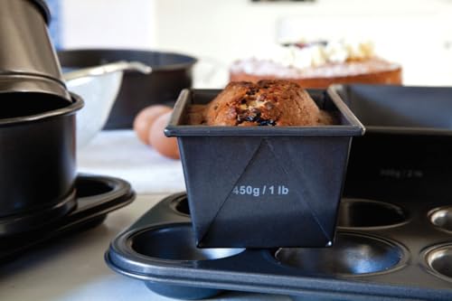 MasterClass KCMCHB41 1 lb Loaf Tin with PFOA Non Stick, Robust 1 mm Carbon Steel, 15 x 9 cm Small Bread Pan, Grey - size: 1 lb (15 x 9 cm/6 x 3.5 inches)