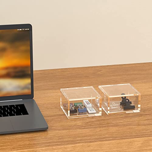 AITEE Acrylic Box with Lid, Square Storage Case with Multi-Purpose (Medium) - size: Medium