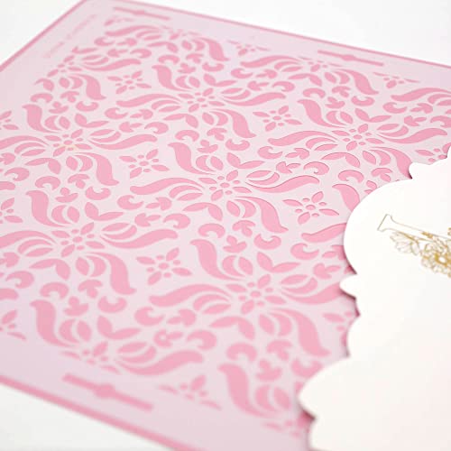 Lacupella Cake Decorating Stencil for Tall Buttercream Cake, Royal Icing, Ganache, Paint, Airbrush (Lorna) - style: LORNA