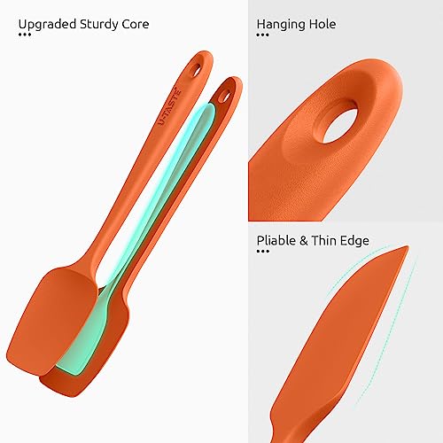 U-Taste Silicone Spatula Set with 600 Degrees Fahrenheit Heat Resistant (Orange) - color: Orange