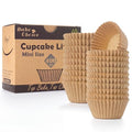 Bake Choice 400pcs Mini Cupcake Liners for Baking, Muffin Liners - color: Natural