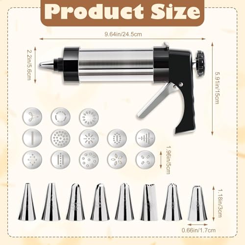 Cookie Press Gun Kit- Stainless Steel Cookie Shooter
