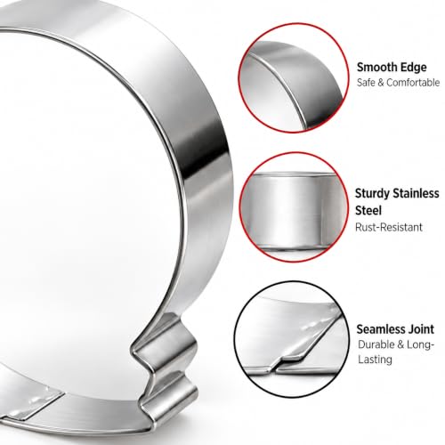 Christmas Winter Snow Globe Cookie Cutter Set - 3 Pieces In Graduated Size - Stainless Steel