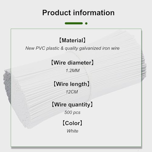 Plastic Twist Ties for Bags,4.7 Inch Cable Bread Ties Reusable Plant Wire Twist Tiesfor Household and Office Use (White 500pcs, 500pcs) (Pack of 2) - size: 500 pcs (Pack of 2)