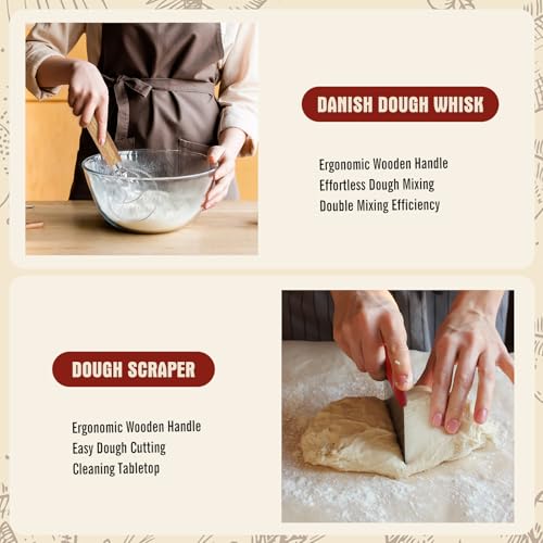 Complete Sourdough Starter Kit,10 Inch Round & 9 Inch Oval Banneton Sourdough Bread Baking Supplies With Sourdough Starter Jar, Sour dough Starter Kits for Women, Men, and Bread Bakers - style: Bread Proofing Basket Set
