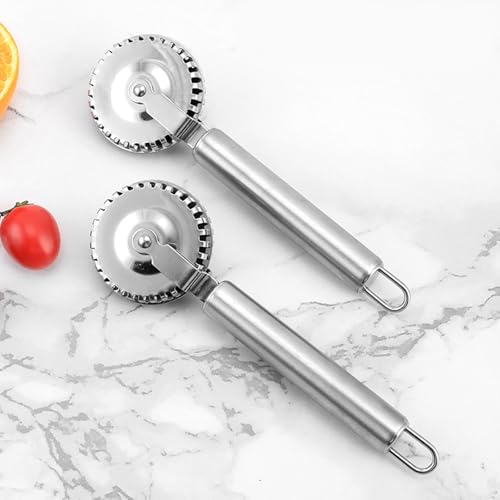 Stainless Steel Pastries Crimper Ravioli Cutter with Ergonomic Handle for Dough and Pastries Cutting Sealing Home Baking