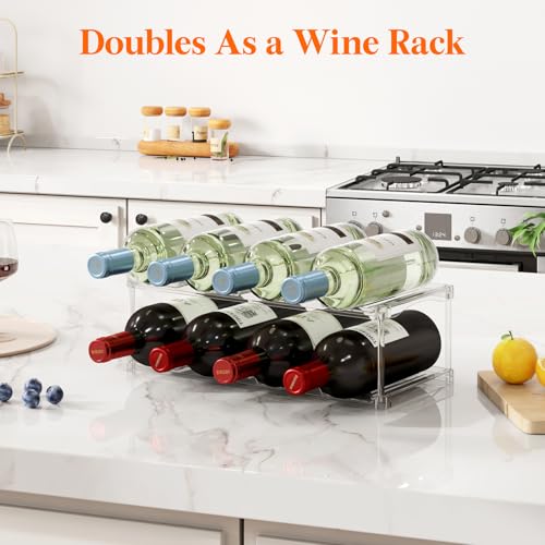 Lifewit Stackable Water Bottle Organizer, Clear Tumbler Holder for Cabinet - size: 2 Tier