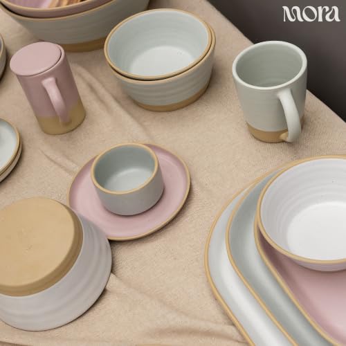 Mora Micro Ramekins Set of 4, 6oz Ceramic Pottery Baking Dishes - Microwave, Oven and Dishwasher Safe - Cloud - color: Cloud, size: Micro