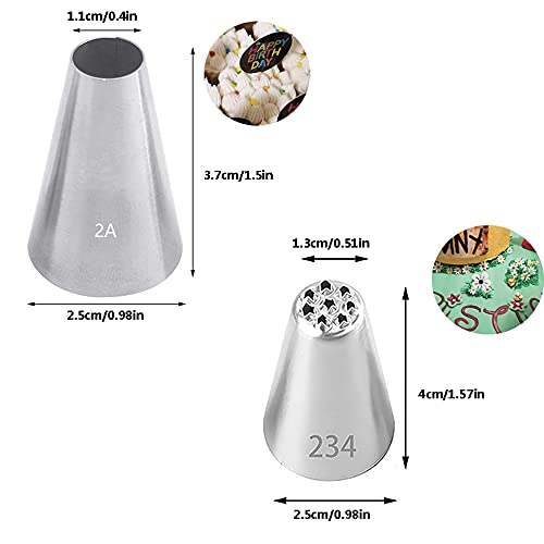 Large Icing Piping Tips Set for Cake Decorating,6 Decorating Tips Stainless Steel Pastry Tips,Flower Frosting Tips Nozzles,#1M 2A 2D 2F 6B 234 - color: Type 6