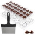 2 Pcs Polycarbonate Chocolate Molds with a Chocolate Scraper,Truffle Mould