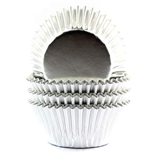 Foil Cupcake Liners Standard Paper Baking Cups 100 Pcs (Silver) - color: Silver