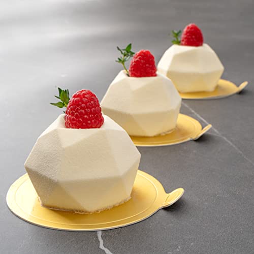 Restaurantware-Pastry Tek 8 Cavities Diamond Mold, 1 Oven-Ready Baking Mold - Flexible, Freezable, White Silicone Chocolate Mold, Easy Release, For Baking Treats