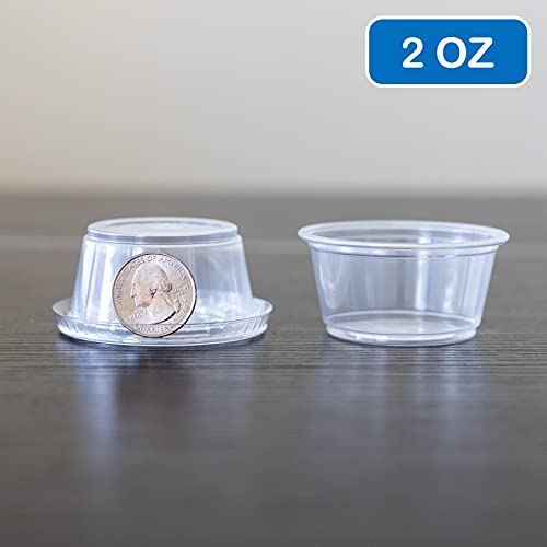 EDI Clear Disposable Sauce Cups with Lids, Jello, 2 oz, 50 Count - style: 2 oz