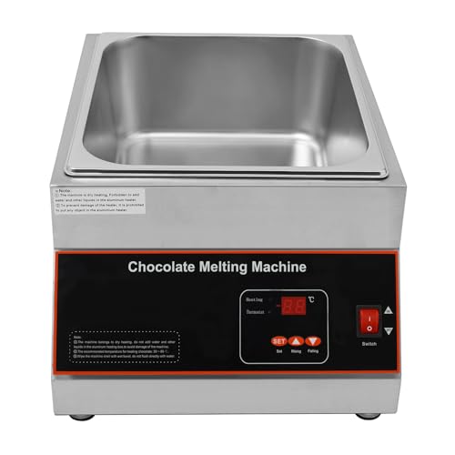 1 Tank Commercial Chocolate Melting Machine 500W 26.46lbs Stainless Steel Electric Chocolate Tempering Machine Chocolate Melter Pot w/ 32-203°F Temp Control, Digital Display for Butter Cream - size: 1 Tank, 500W, Digital Display