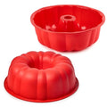 Puyeipt 10 Inch Silicone Fluted Tube Cake Pan, 2 Pack