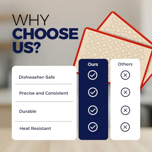 Macaron Baking Mat Silicone Non Stick, Full Sheet Reusable Pack of 2 Red - color: Macaron Baking Mats Red, size: Full Size Pack of 2