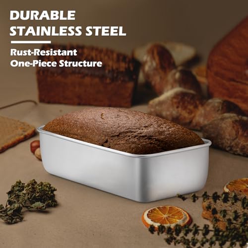 Leonyo Non-Toxic 9x5IN Stainless Steel Loaf Pan for Baking Bread, 4 Pack - size: Medium