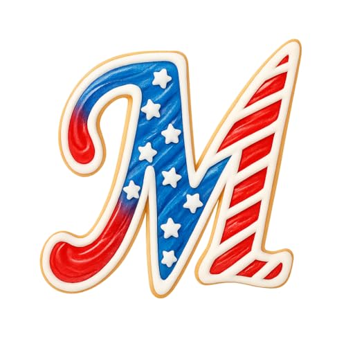 Mighty Gadget Fancy Cursive Letter A to Z Cookie Cutter - 4" Tall Alphabet Baking Mold (Random Color) (M) - color: M