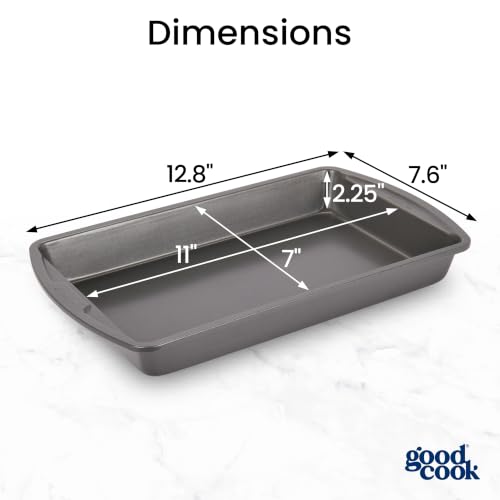 GoodCook Everyday Brownie Pan, Scratch Resistant, 7x11-Inch, Nonstick Steel - size: 7 x 11 inches, style: 11 x 7" Brownie Pan