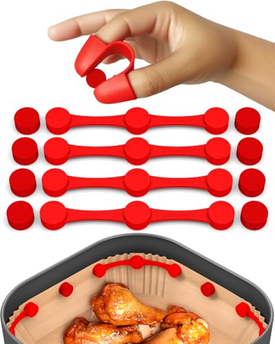 Air Fryer Magnets for Parchment Paper, Silicone Clips, 13 Pack - color: 2025 Red 2
