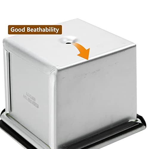 Pullman Loaf Pan with Lid Non-stick Square Smooth Toast Box Aluminized Steel Bread Pan with Lid 2.75x2.75x2.75in(7CM)