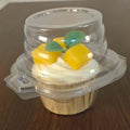 100 Pack Single Cupcake Container,Plastic Cake Cartons With Hinges - size: 100 Pack Cupcake Container