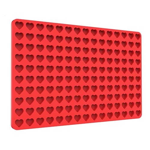 Mini Heart Chocolate Candy Molds Silicone, Silicone Heart Gummy Molds Fondan Molds with Scraper (S) - size: small